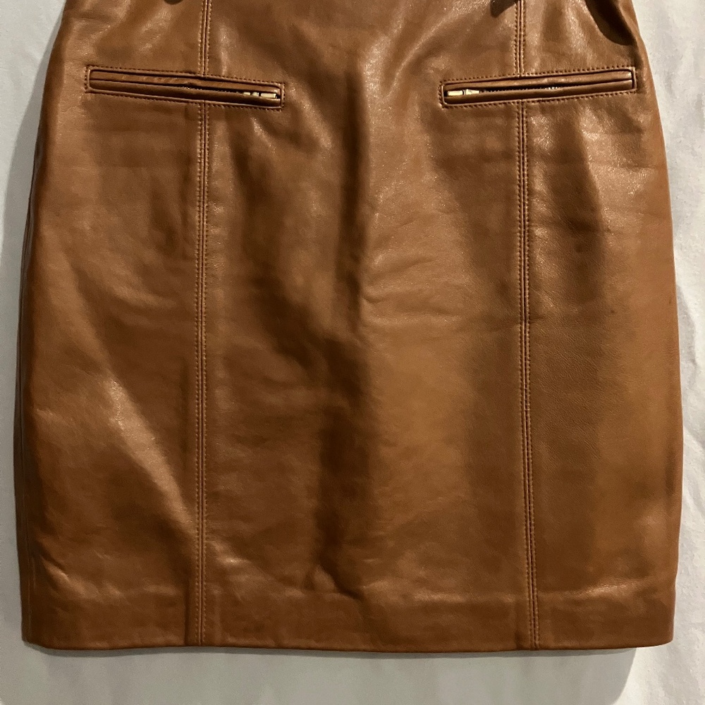 Genuine leather skirt